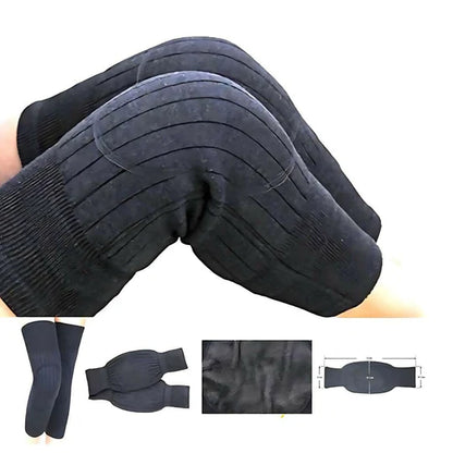 2 PCS Non-Slip Cashmere Wool Knee Pads Leg Warmer with Strap Adjustable for Men & Women